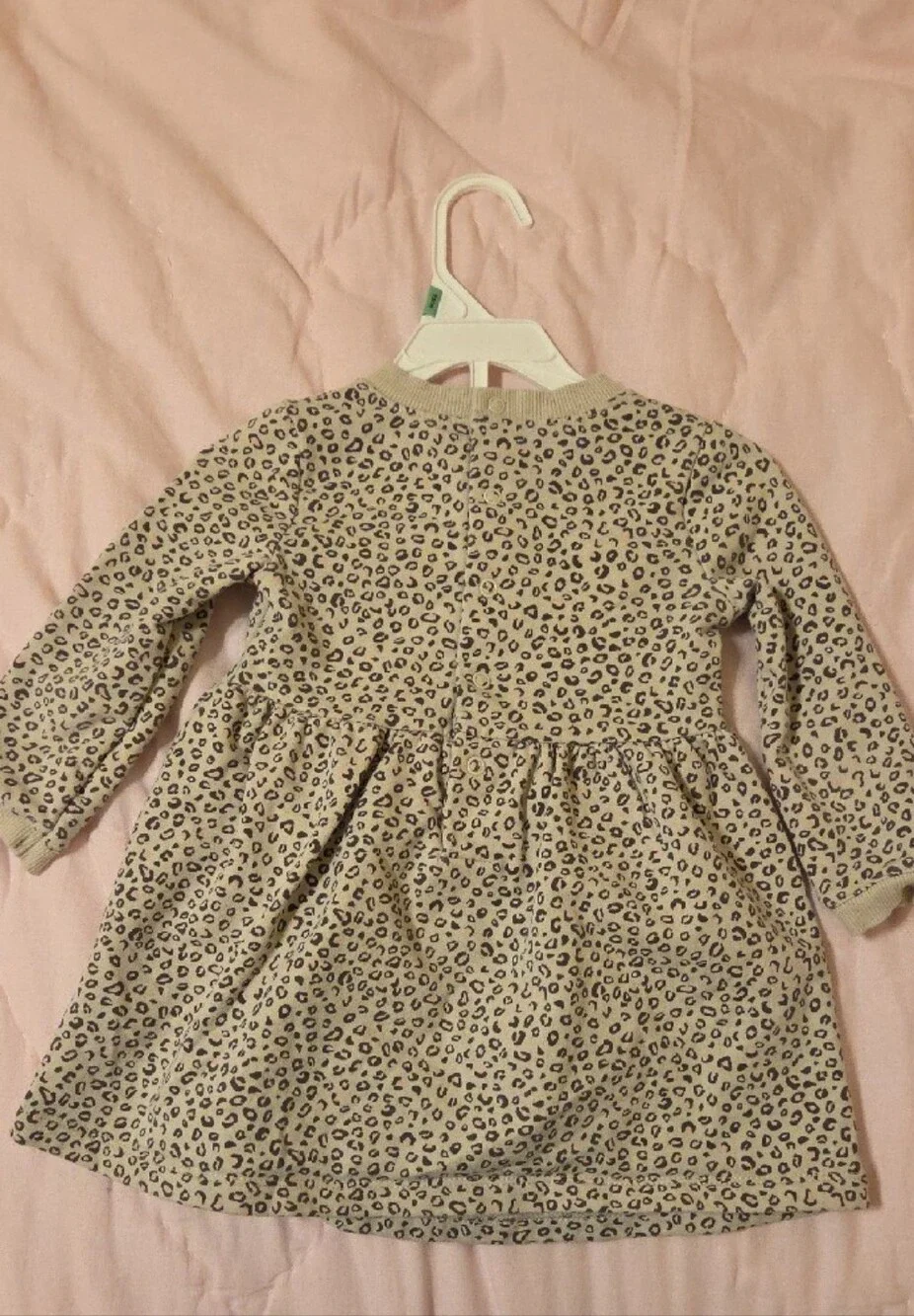 Carter's Beige 18M Leopard-Print Long Sleeve Dress